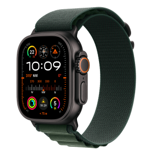 APPLE Watch Ultra 2 49mm Black Titanium με Alpine Loop Dark Green Small Smartwatch