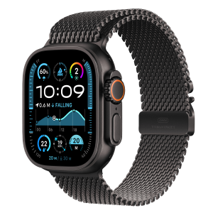 APPLE Watch Ultra 2 49mm Black Titanium με Black Milanese Loop Medium Smartwatch
