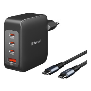 Φορτιστής Ταξιδίου INTENSO W140A3C με 4 Θύρες + Καλώδιο USB Type-C σε USB Type-C 140W