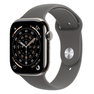 APPLE Watch Series 11 GPS + Cellular 42mm Slate Titanium Case With Black Sport Band Small/ Medium Smartwatch