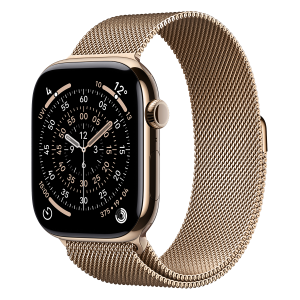 APPLE Watch Series 11 GPS + Cellular 42mm Gold Titanium Case with Gold Milanese Loop Medium/ Large Smartwatch
