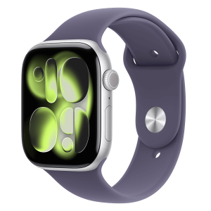 APPLE Watch Series 11 GPS + Cellular 46mm Silver Aluminum Case with Purple Fog Sport Band Small/ Medium Smartwatch