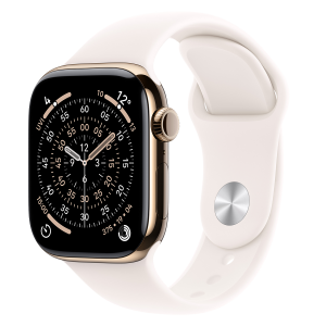 APPLE Watch Series 11 GPS + Cellular 46mm Gold Titanium Case with Light Blush Sport Band Medium/ Large Smartwatch