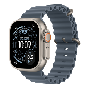 APPLE Watch Ultra 3 GPS + Cellular 49mm Natural Titanium Case with Anchor Blue Ocean Band Smartwatch